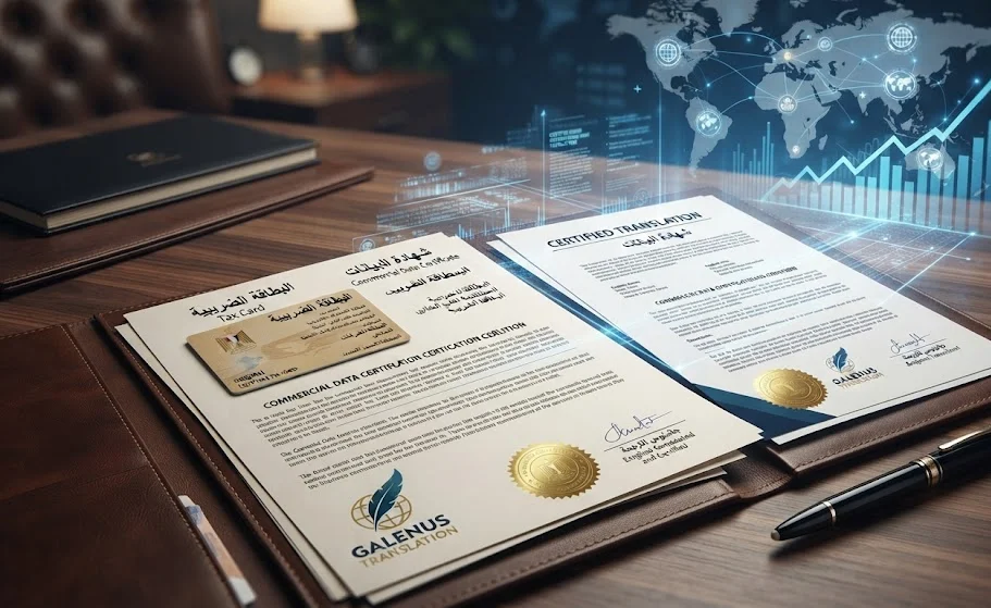 ترجمة البطاقة الضريبية وشهادة البيانات