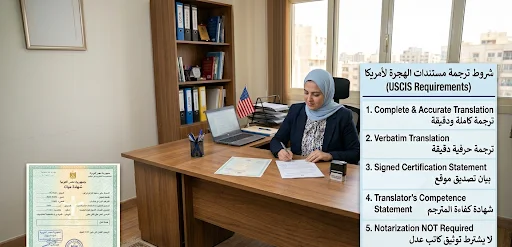 شروط ترجمة مستندات الهجرة لأمريكا | معتمد