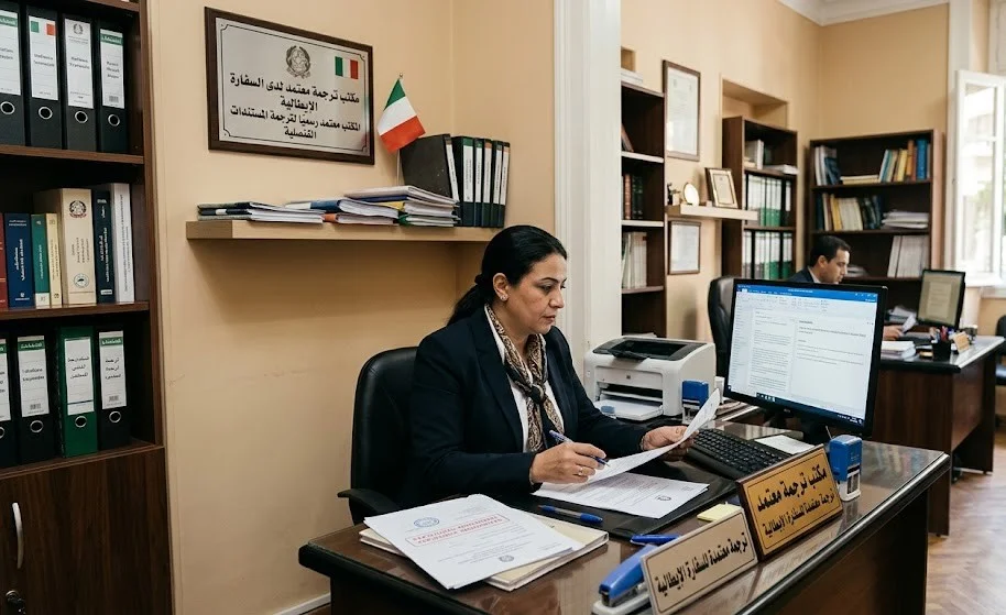 ترجمة معتمدة من السفارة الإيطالية